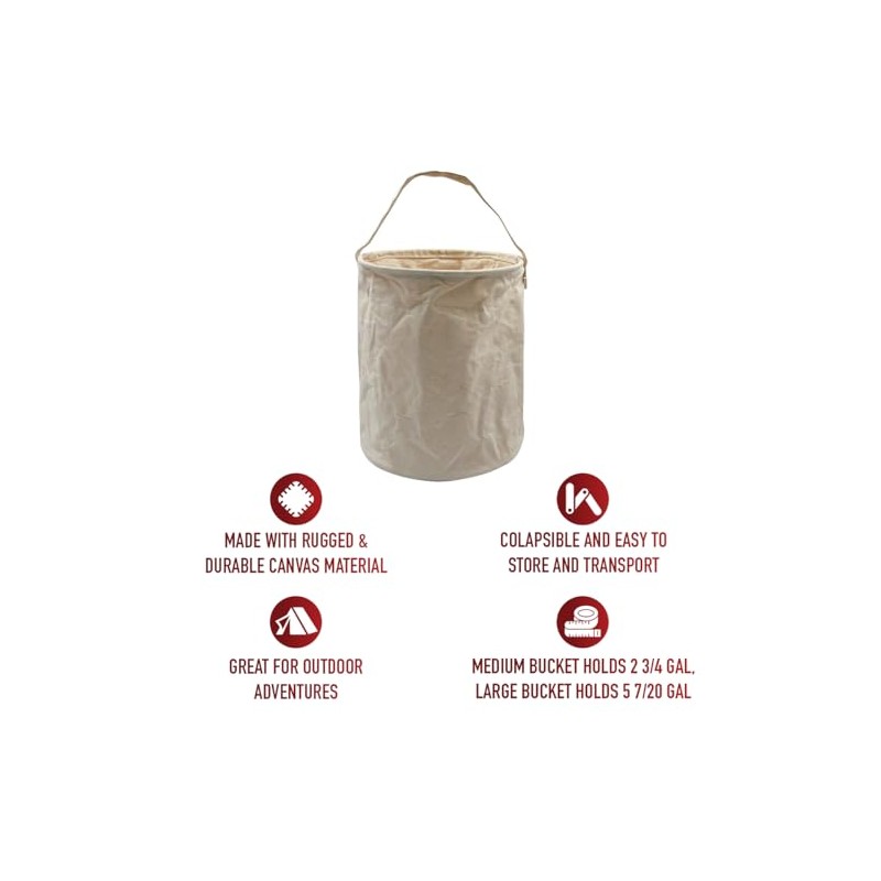 Rothco Canvas Water Bucket, Natural - M (10" x 9")