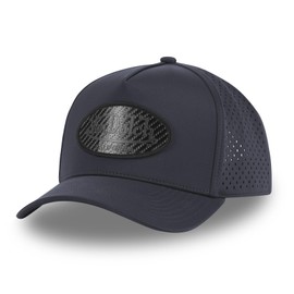 Trucker Cap with Mesh Mesh and Print Rubber Sport, Navy/Black, One Size