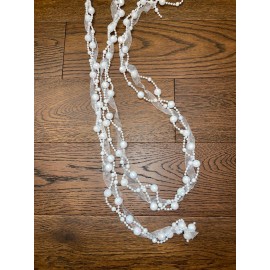 Hobby Lobby 108 inch beaded white sparkly garland with ribbon. Christmas, wedding, parties.