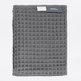 KOSMU Luxury Japanese Cotton Waffle Bath Towel | Plush, Absorbent, and Quick Dry (Smoke Grey, Hand Towel, 32" x 16")
