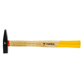 TOPEX Engineer's Hammer with Wooden Handle - Engineer's Hammer with Wooden Handle - Engineer's Hammer Steel Hammer Tool Hammer Workshop Hammer with Handle Wooden Handle - 100 g