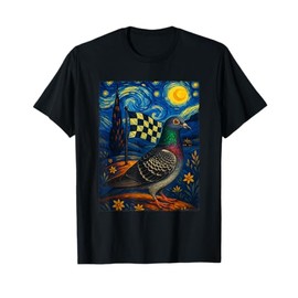 Pigeon Starry Night Van Gogh Pigeons Lover One Loft Race T-Shirt