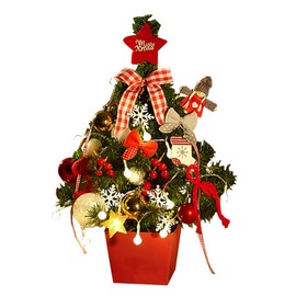 Mini Christmas Tree Decoration with Light Artificial Christmas Trees Decorated Xmas Tree Desk Ornaments Desktop Decorations Gifts