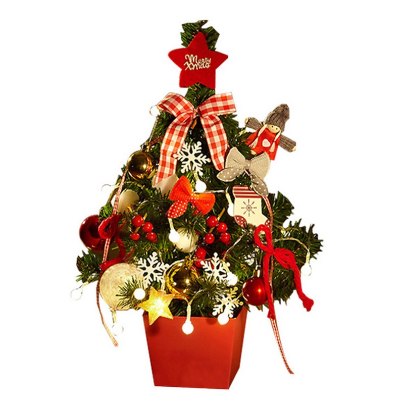 Mini Christmas Tree Decoration with Light Artificial Christmas Trees Decorated