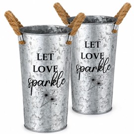 Wedding Sparkler Buckets, 2 Pack Metal Holders