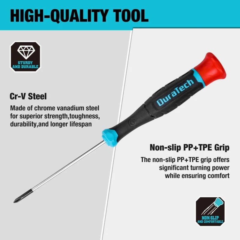 DURATECH 10 PCS Magnetic Small Precision Screwdriver Set with Pouch