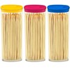 DecorRack 3 Travel Toothpick Dispensers with 150 Natural Bamboo Toothpick