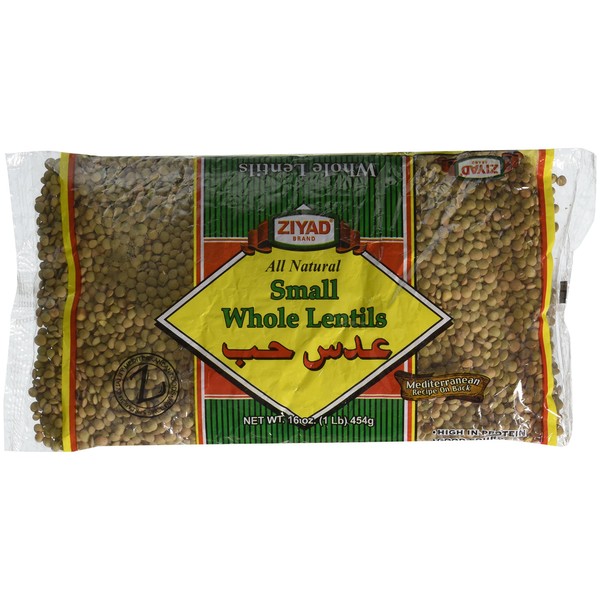 Ziyad Gourmet Small Whole Lentils, Superfood, Ancient Grains, 100% All-Natural, No Additives, No Preservatives, Great Source of Protein, 16 oz