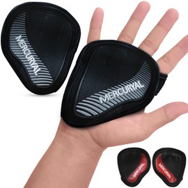 MERCURYAL Pack of 2 Fitness Grip Pads, Grip Pads for Pull-Ups, Pull-Up Gloves, Grip Pads, Strength Training, Neoprene Grip Pads, Alternative for Gloves (Grey, M)