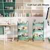 3 Tier Rolling Storage Cart, Metal Trolley Utility Cart with