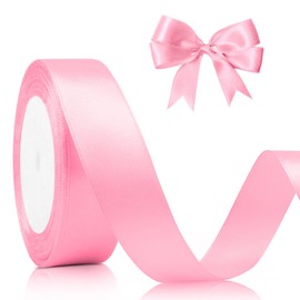 Light Pink Ribbon for Gift Wrapping Pink Christmas Ribbon 1 Inch 25 Yards Pink Satin Ribbon Pink Peach Ribbon Bouquet Ribbon Gift Wrap Ribbon for Lei Making Ribbons for Flower Bouquets Wrapping Ribbon