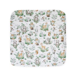 Balbina® Changing Mat Waterproof Changing Table Mat for Changing Tables Cotton 70 x 70 cm I Animals in Leaves