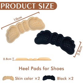 NICEIN® Pack of 2 Heel Pads, Butterfly Shape, Heel Protection for Shoes, Heel Cushion, Suitable for Shoes of Different Sizes, Skin-friendly and Non-Slip