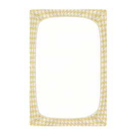 WELLDAY Yellow Gingham Crib Sheets for Boys and Girls, Fitted Baby Crib Sheets Soft and Breathable Mini Crib Sheets 52 X 28 Inches