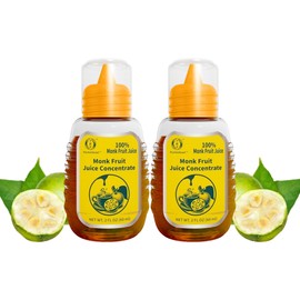 Monk Fruit Sweetener No Erythritol,Pure Monk Fruit Sweetener Extract Liquid Drops,Zero Glycemic,Zero Calories,Zero Sugar,No Added Water,Sugar Replacement (2 Fl Oz (Pack of 2))