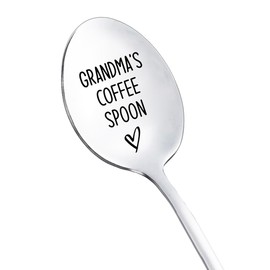 Grandma Gifts Spoons from Granddaughter Grandson Grandma's Coffee Spoon for Grandma Grandmother Mothers Day Birthday Gifts for Grandma Grandmommy Tea Coffee Lovers Gifts Spoons
