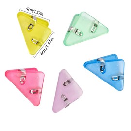 Taicols Corner Paper Clips - 20 Pcs Transparent Triangular File Clips for Documents, Book Pages, and Bundles - Round Edge