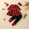 Mecykcsr Toddler-Baby-Girl-Christmas-Clothes Set Fall- Winter Red and black plaid Little