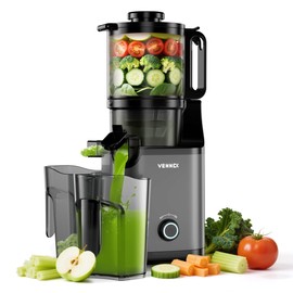VENNXE Masticating Juicer Machines, 5.7" Extra Large Feed Chute Cold Pressed Juicer, Easy to Clean Slow Juicers, High Yield Electric Juice Extractor for Vegetable and Fruits, 50oz Capacity Juice Maker