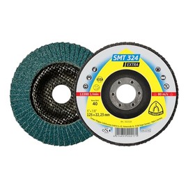 KLINGSPOR SMT 324 Abrasive Mop Disc 125 x 22,23 MM (Pack of 10) - 40-Grit Curved 321510