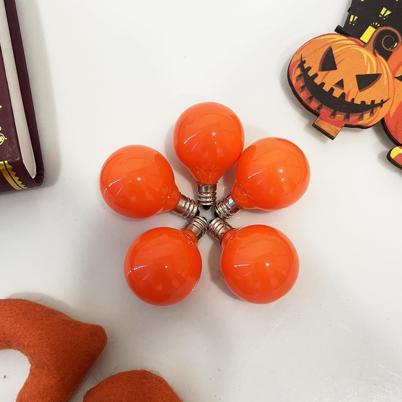 SUNSGNE G40 Orange Incandescent Replacement Light Bulbs, 25 Pack Globe