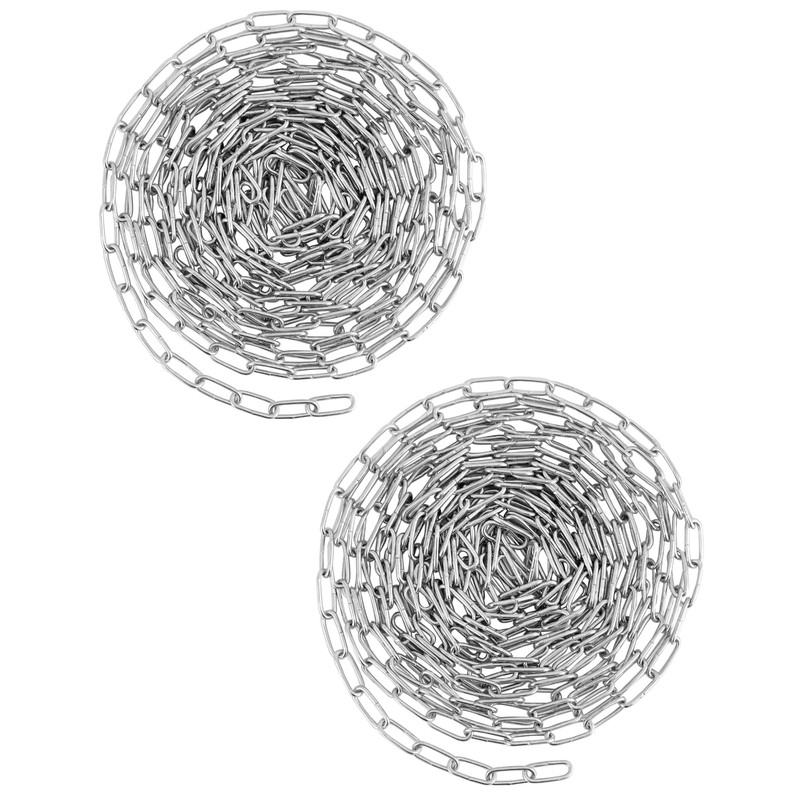 QWORK® 2 Pack Galvanized Steel Chain - Ø 2 mm