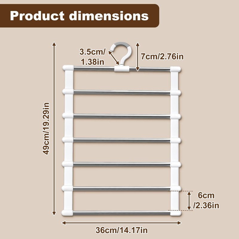 CTIME 2 Pack Stainless Steel Pants Hangers, Space Saving Closet