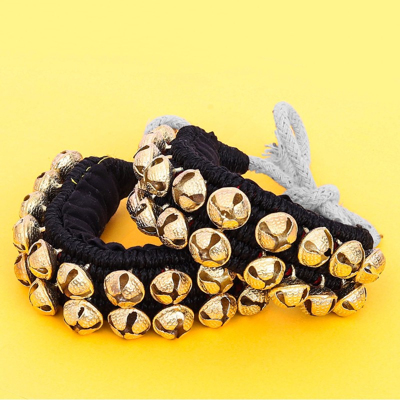 Dancing Bells Anklet Ghungroo with Colored Cushion Pad 2 Line