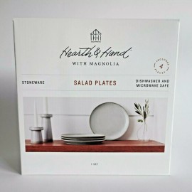 Hearth & Hand with Magnolia Blue Stoneware Reactive Exposed Rim 8" Salad Plate Set of 4 - Hearth & Hand