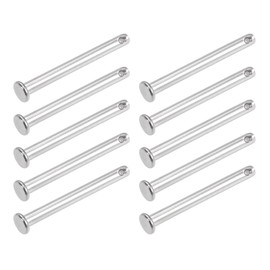 METALLIXITY 10pcs 4mm x 40mm Single Hole Flat Head 304 Stainless Steel Fastener Pin for Metal Equipment Furniture Installation Industrial DIY