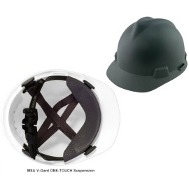 MSA V-Gard Cap Style Hard Hat - Matte Gray - One Touch