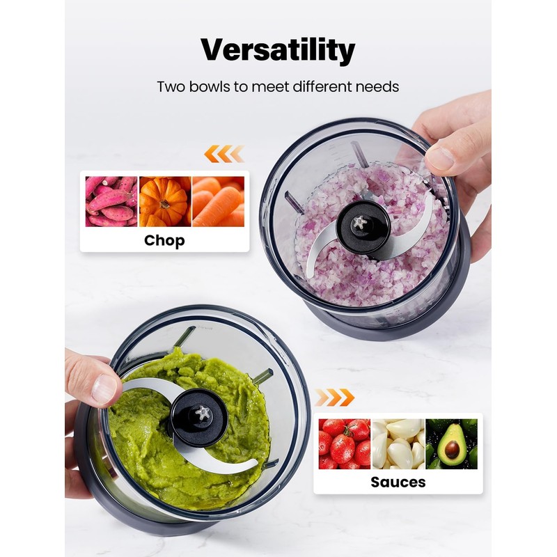 TWOMEOW Food Processor 4 Cup, Electric Food Chopper, 【Small but
