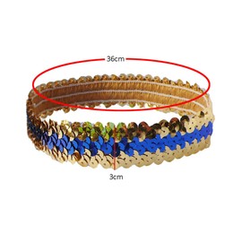mollensiuer 10Pcs Elastic Sequin Headband Sport Head Band Adjustable Size Headband Party Favors Hairband for Fashion Sports Dance Party Favor, Random Color