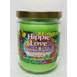 Smoke odor Hippie Love Two 13 oz Jar Candles One 7 oz Spray & Two Car Hangers
