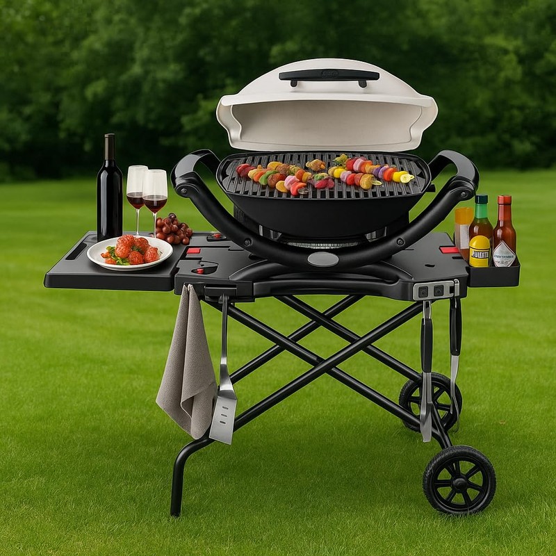 Outdoor Grill Stand for Weber Q1200, Q1000, Q2200, Q2400, Portable