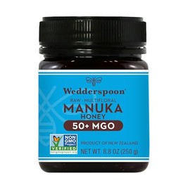 Wedderspoon Raw Premium Manuka Honey, 50+ MGO, 8.8 Oz, Unpasteurized New Zealand Honey, From Our Hives to Your Home