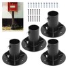 Cskunxia 4Pcs Round Posts Base Bracket 2" Base Flange Chain
