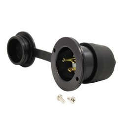 AC Works ASIN515P-WC 15-Amp 125-Volt NEMA 5-15P Flanged Power Input Inlet with Covers