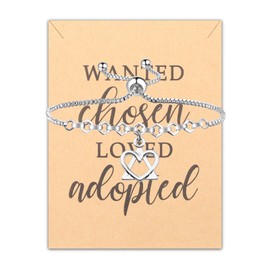 Adoption Symbol Bracelet Adoption Day Gift Gotcha Day Adoptive Gift Adoption Jewelry WANTED chosen LOVED adopted (chosen LOVED adopted bracelet ca)