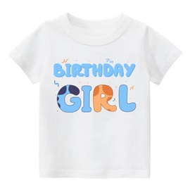 K-Acc Birthday Girl Outfit - T-Shirt, Blue Ears, Tutu Dress, Satin Sash – Gifts for Girls Birthday Party (White, 1 year)