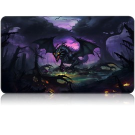for MTG Game Playmat, for Magic TCG Rubber Play mat,Tabletop Card Playmats with Smooth Surface,Trading Card Inked Game Mat,Battle Game,Black Forest Dragon