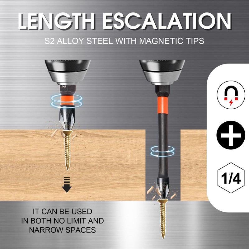 10-Pack 2 Phillips Bits- Phillips Bits #2 Impact Magnetic- PH2