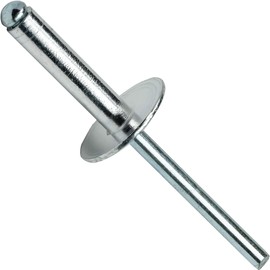 Large Flange Pop Rivets 3/16" x 1/2" Aluminum Body Steel Mandrel Large Dome Head 6-8 Gap .376" - .500" Quantity 50 by Fastenere