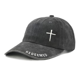 Sunlark Jesus Baseball Cap for Men Women, Religious Gifts for Christians Curved Brim Cap Embroidered 3 Nail Cross Hat Black