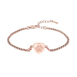 QGJNSGC Heart Urn Bracelet for Pet Ashes - Paw Print Cremation Bangle Jewelry for Women