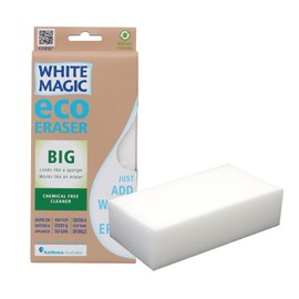 White Magic Medium Eraser Sponge - for Bathroom, Oven, Shower, Glass Dishes, Stove Top cleaning