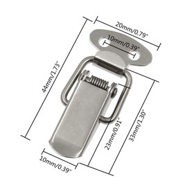 Zorfeter Small Stainless Steel Spring Loaded Toggle Lock Clasp Buckle Latch for Cabinet Boxes Suitcase with Mounting Screws, Pack of 10
