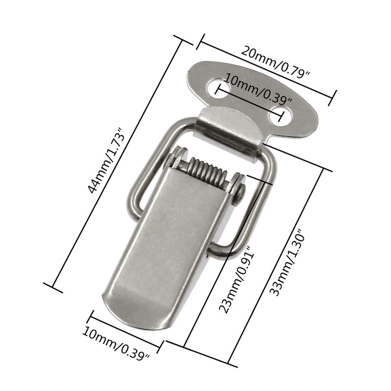Zorfeter Small Stainless Steel Spring Loaded Toggle Lock Clasp Buckle