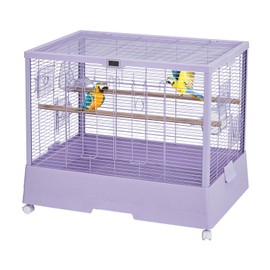 Pet Products Clear View Glass Bird Cage Crystal Palace for Small Birds - Purple Frame
