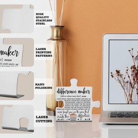 Difference Maker Desk Sign for Teacher Nurse Coworker Volunteer, Appreciation Thank You Gift for Women Men Friends Retirement, Promotion, Graduation Motivational Office Decor Plaques PD004